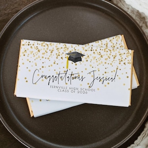 Graduation Class Of 2026 Chocolate Bar Wrapper Template, Printable Candy Bar Label, Editable Modern Chocolate Wrap, Digital Download, #GC