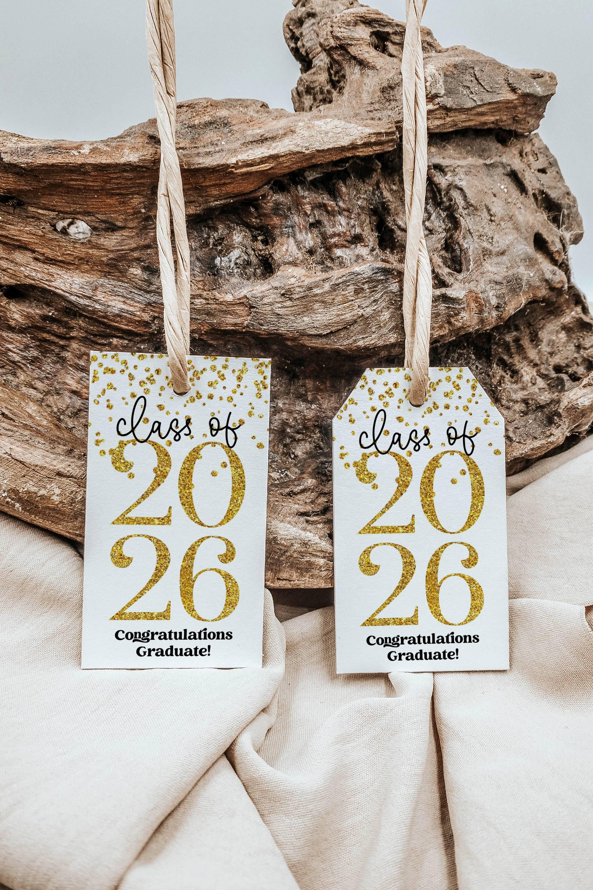 Graduation Class of 2026 Gift Tag Template, Printable Grad Party Favor ...