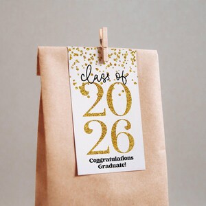 Graduation Class of 2026 Gift Tag Template, Printable Grad Party Favor ...