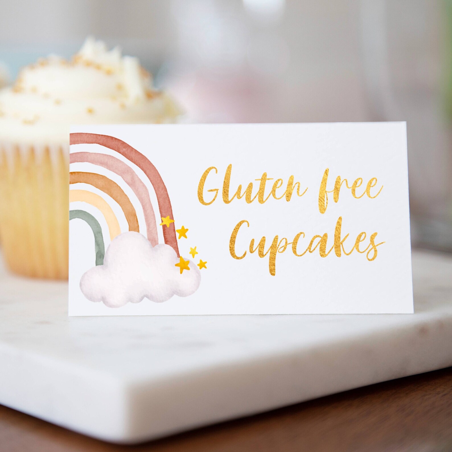 Boho Rainbow Food Label Template Printable Buffet Tent Cards - Etsy