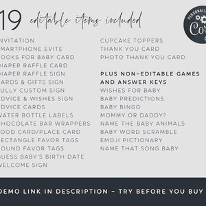 Santa Baby Shower Template Bundle, druckbares Weihnachtsduschpaket, bearbeitbares Weihnachtsmann Hut Duschset, digitaler Download, #CS Bild 2