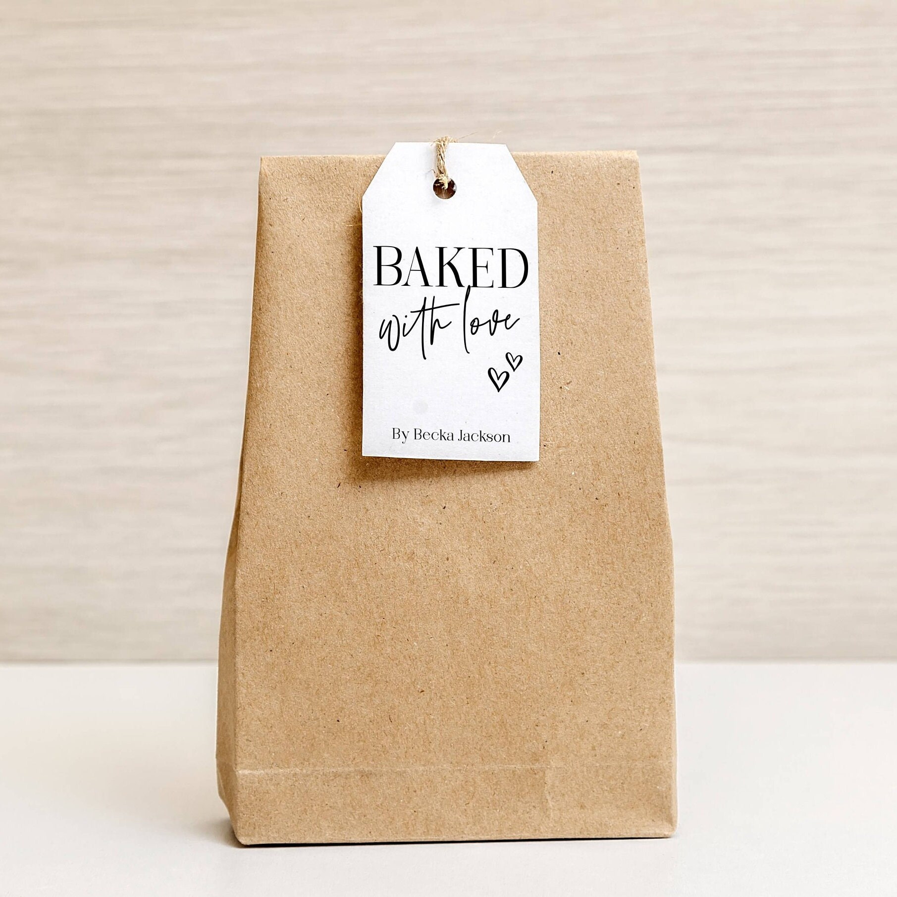 Minimalist Baked With Love Gift Tag Template, Printable Modern Simple ...