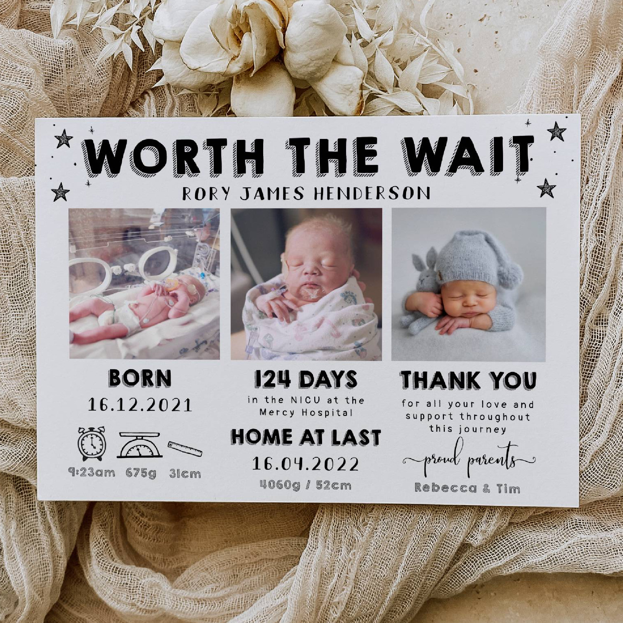 Preemie Birth Announcement
