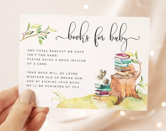 Storybook Bücher für Baby Kartenvorlage, druckbare Duscheinschließungskarte unter dem Thema Buch, bearbeitbare Lager-Babybibliothek, digitaler Download, #BT