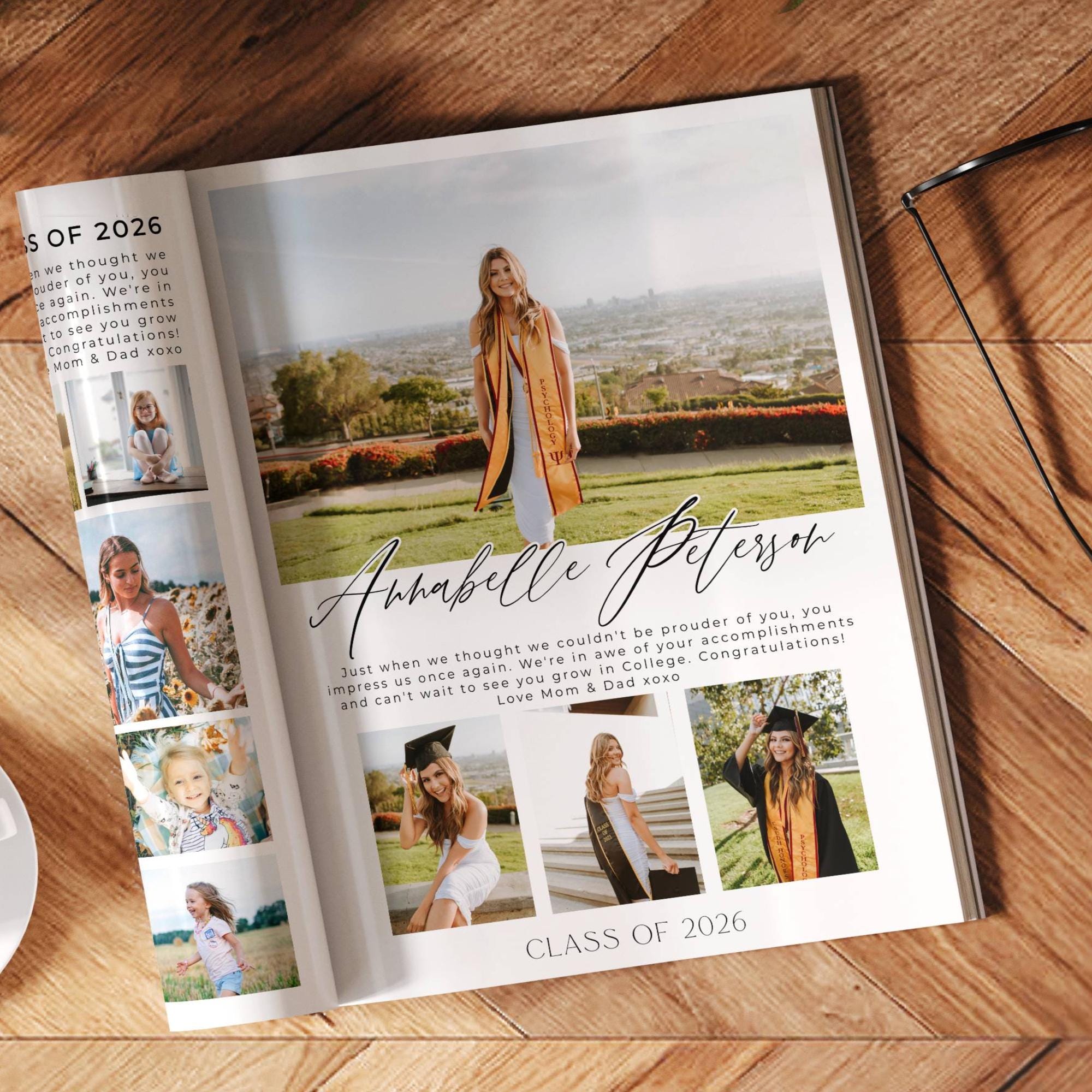 Full Page Graduation Yearbook Ad Template, High School Senior Graduate ...
