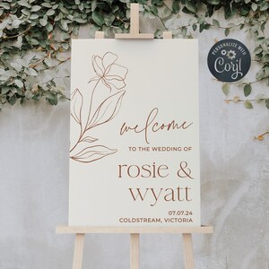 Beige Terracotta Wedding Welcome Sign Template, Printable Boho Desert ...