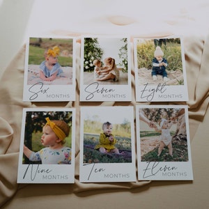 First Birthday Photo Banner Template, Editable Baby's 1st Year Monthly ...