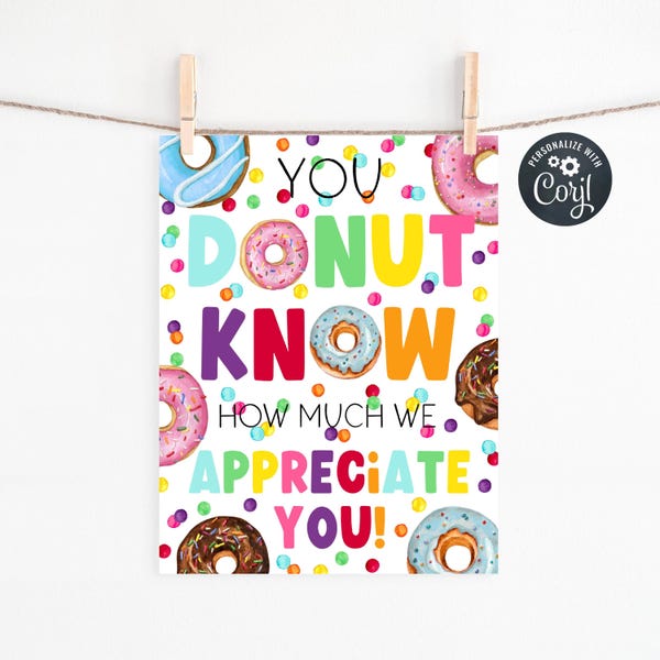 Thank You Donut Banner - Etsy UK