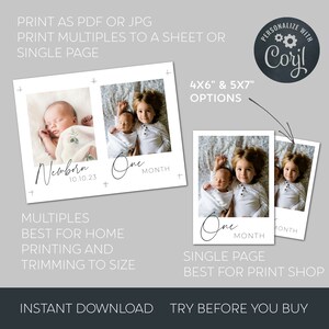 First Birthday Photo Banner Template, Editable Baby's 1st Year Monthly ...