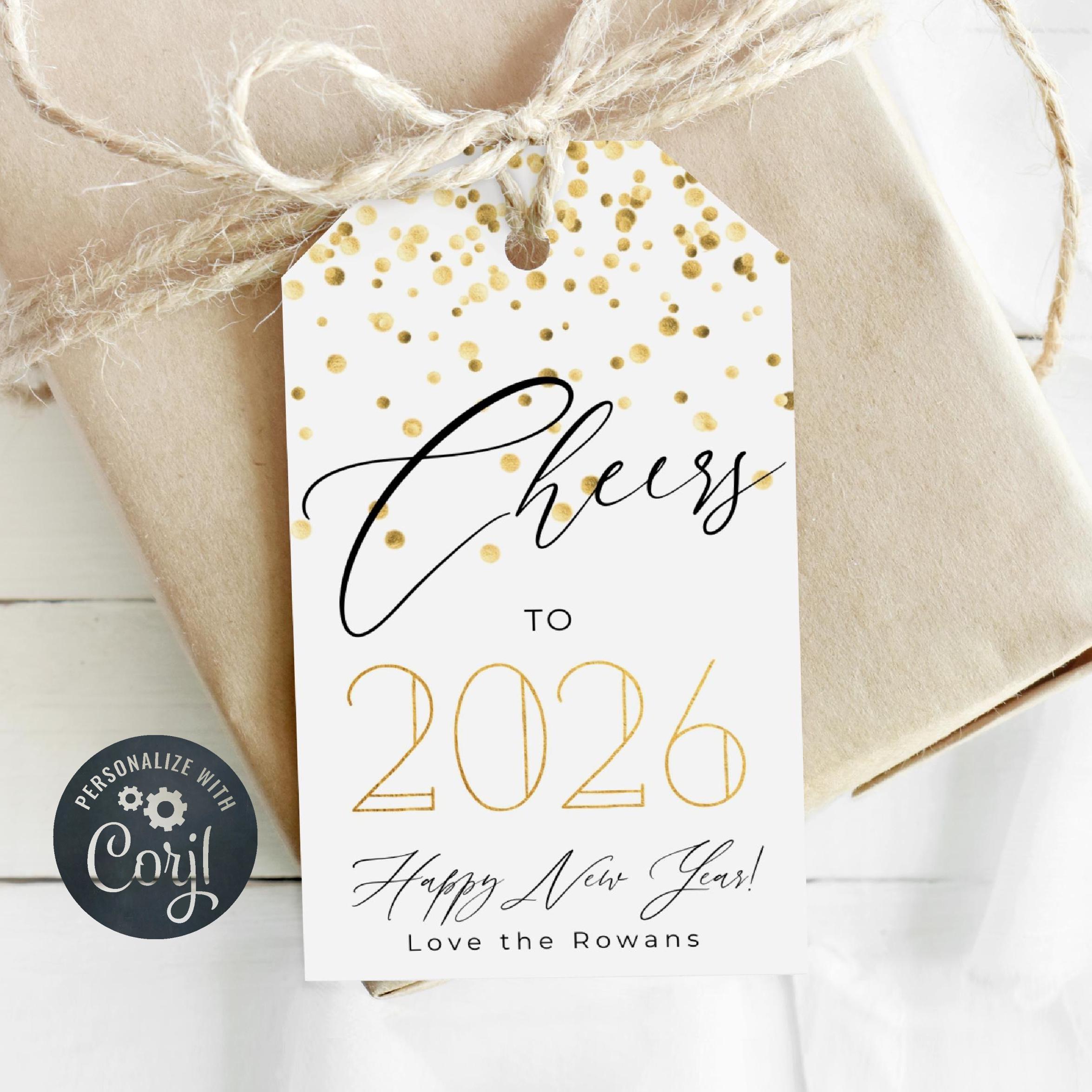 Cheers to 2026 New Year's Eve Gift Tag Template, Printable NYE
