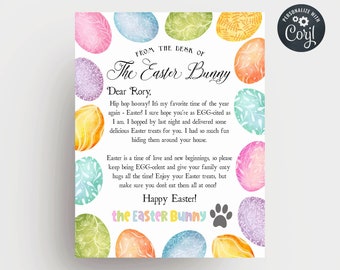 Editable Official Easter Bunny Letter Template, Printable From The Desk Of The Easter Bunny, Personalized Bunny Mail Instant Download, #E1