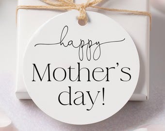 Round Mother's Day Gift Tag Template, Printable Minimalist Mothers Day Cookie Tag, Editable Simple Present Tag For Mom, Digital Download