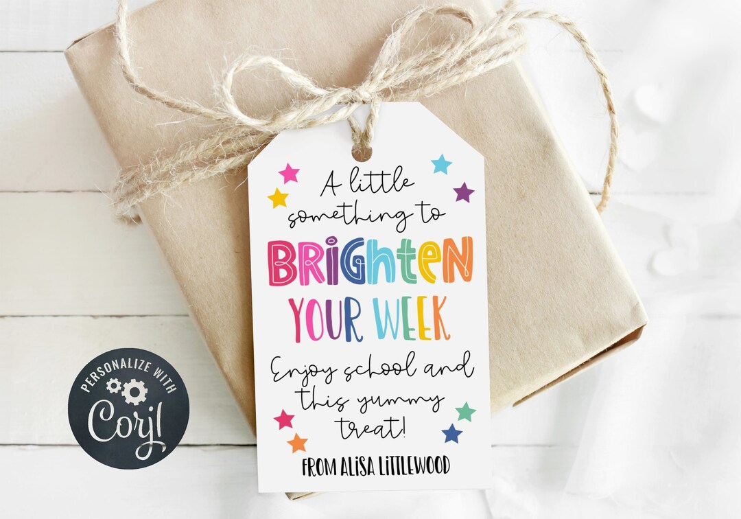 Something to Brighten Your Week Gift Tag Template Printable - Etsy