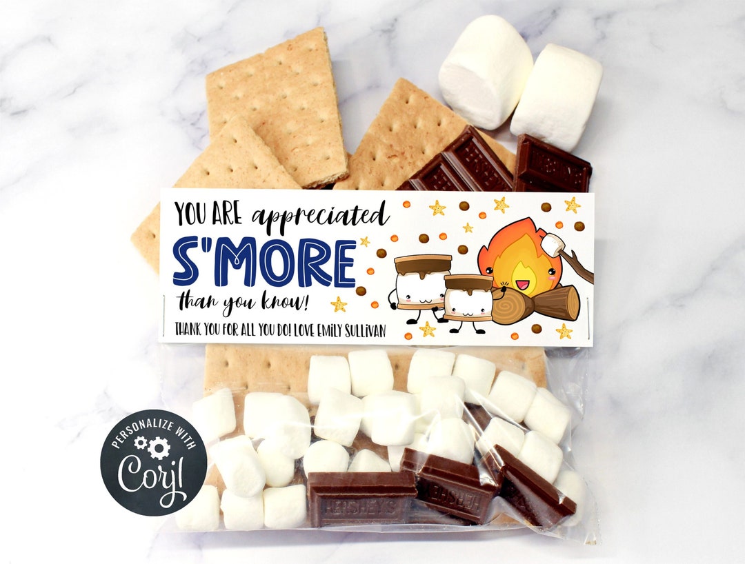 Editable S'mores Bag Topper Template Printable Etsy