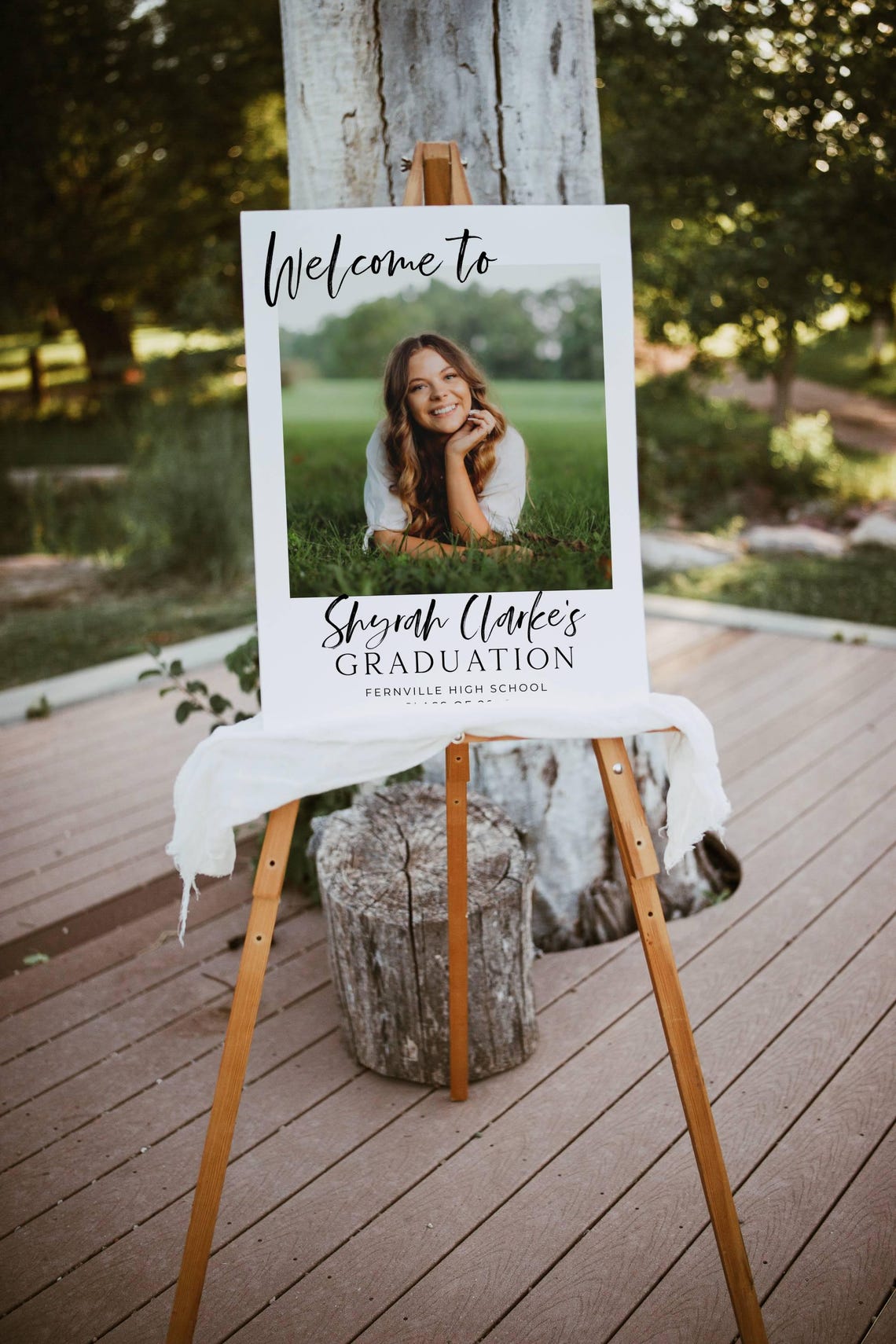 Grad Welcome Sign Modern Graduation Photo Welcome Sign Template, Printable Minimalist ...