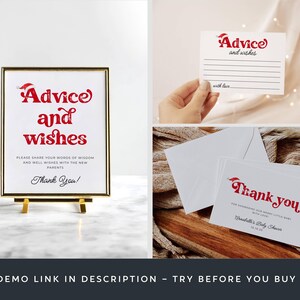 Santa Baby Shower Template Bundle, druckbares Weihnachtsduschpaket, bearbeitbares Weihnachtsmann Hut Duschset, digitaler Download, #CS Bild 7