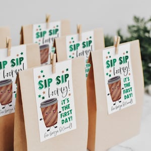 Sip Sip Hooray It's the First Day Gift Tag Template, Printable Back to ...