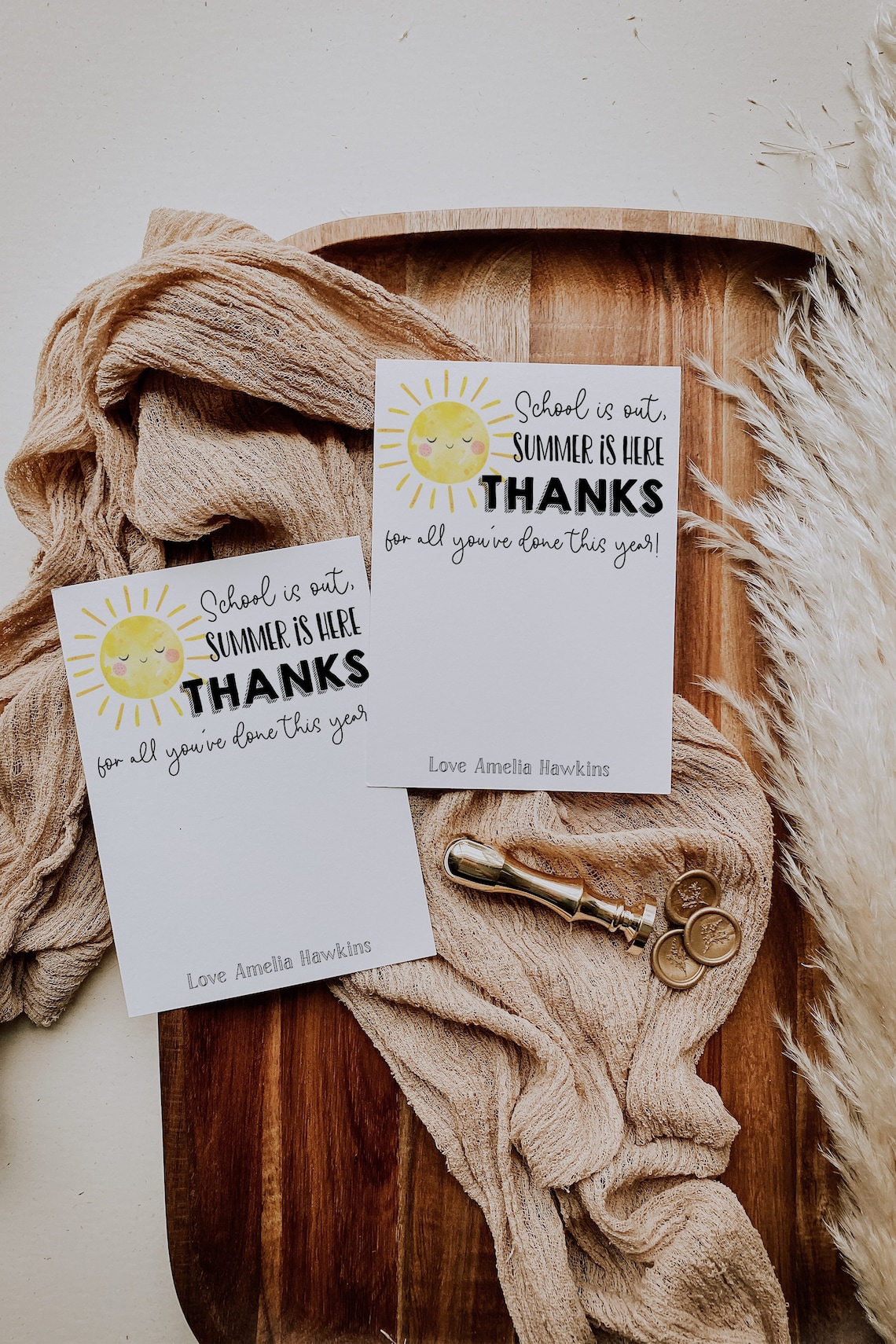 End of Year Teacher Gift Card Holder Template, Printable School's Out ...