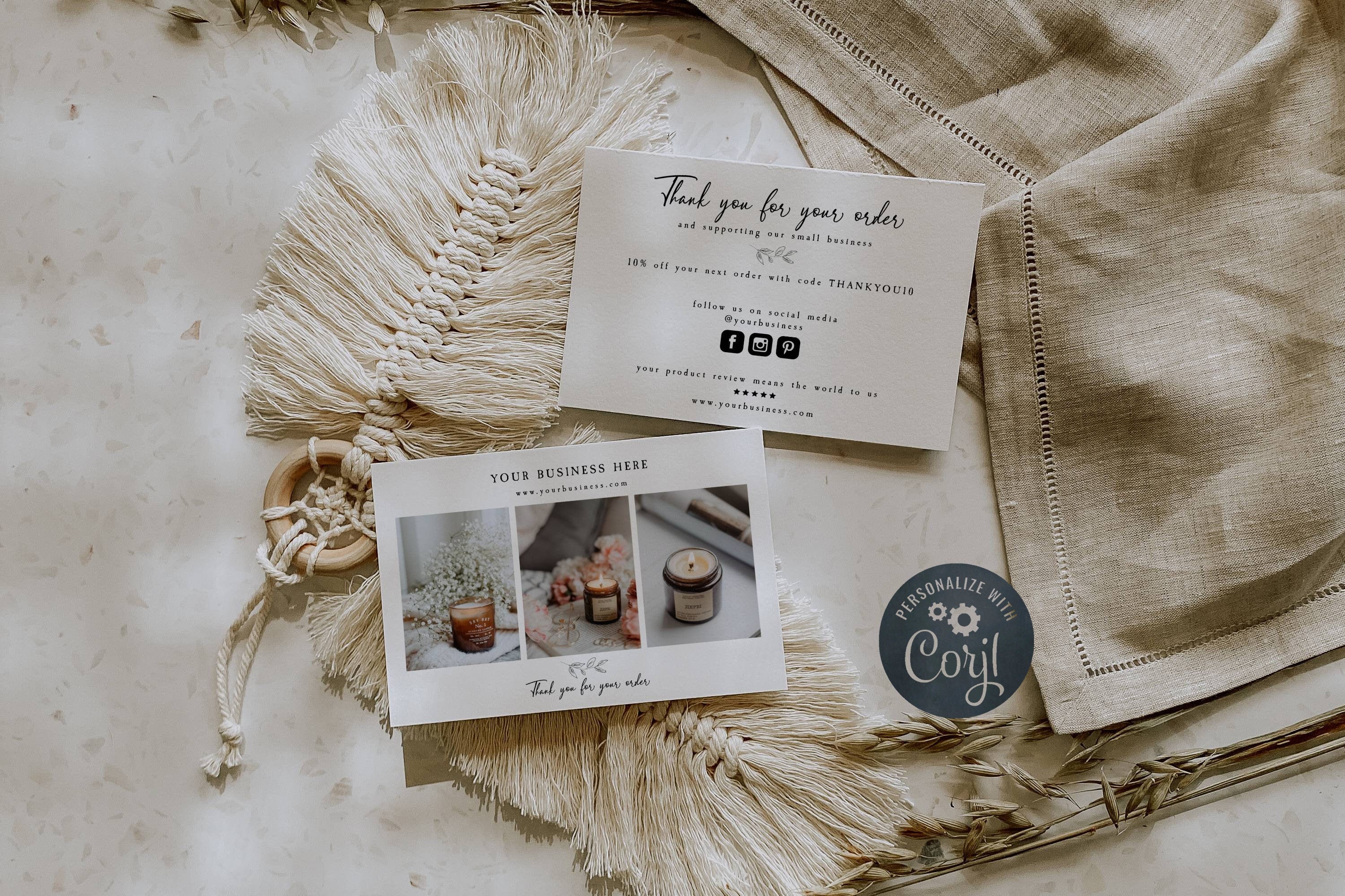 Order Insert Card With Photos Template Printable Small | Etsy UK