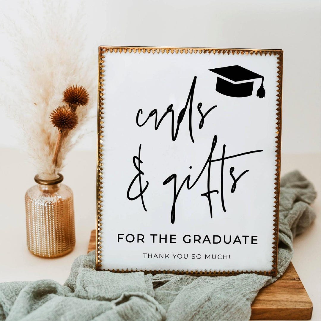 Grad Sign Templates Cards & Gifts for the Graduate Sign Template, Printable Modern Grad ...