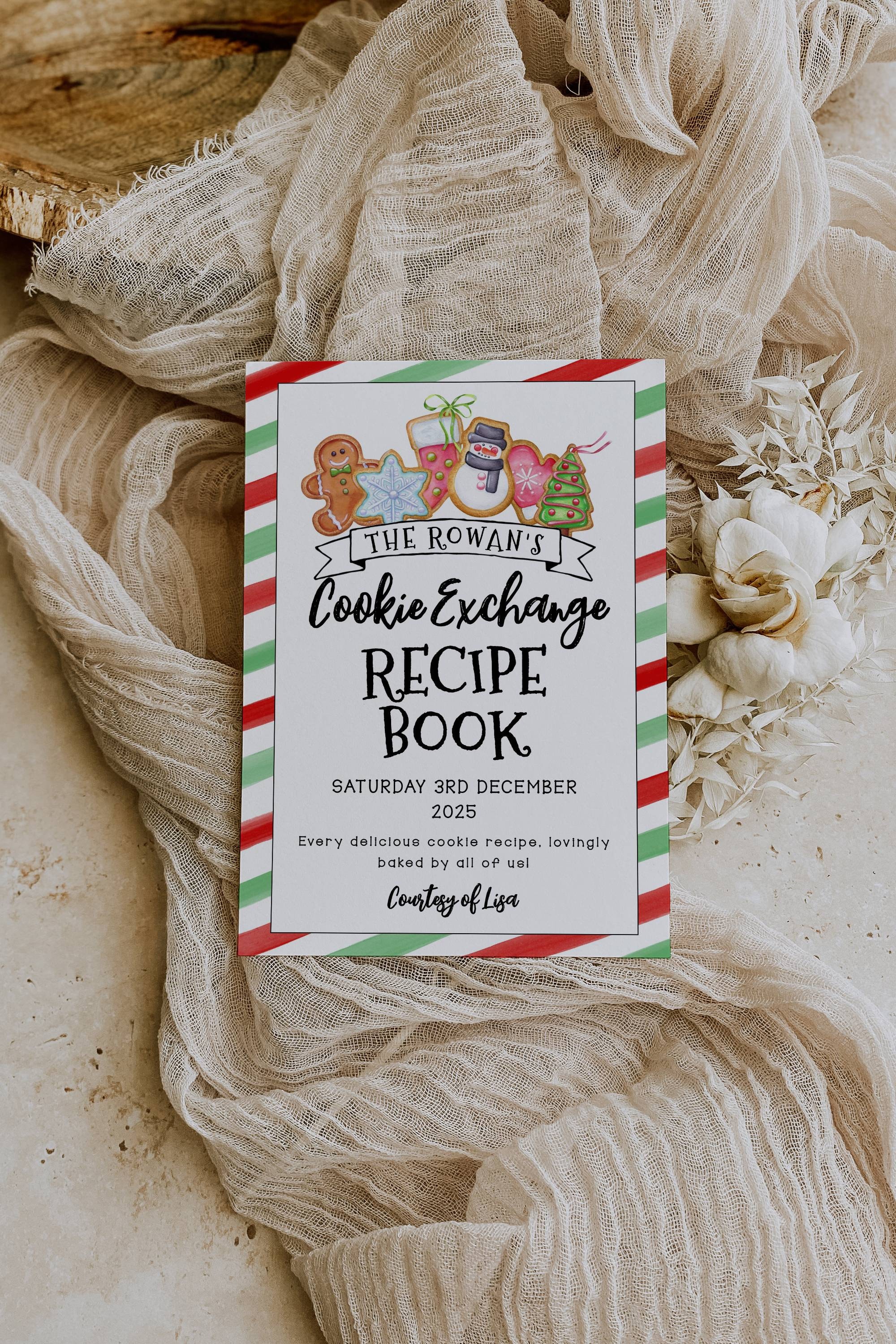 Holiday Cookie Exchange Template Party Pack, Printable Christmas Cookie ...