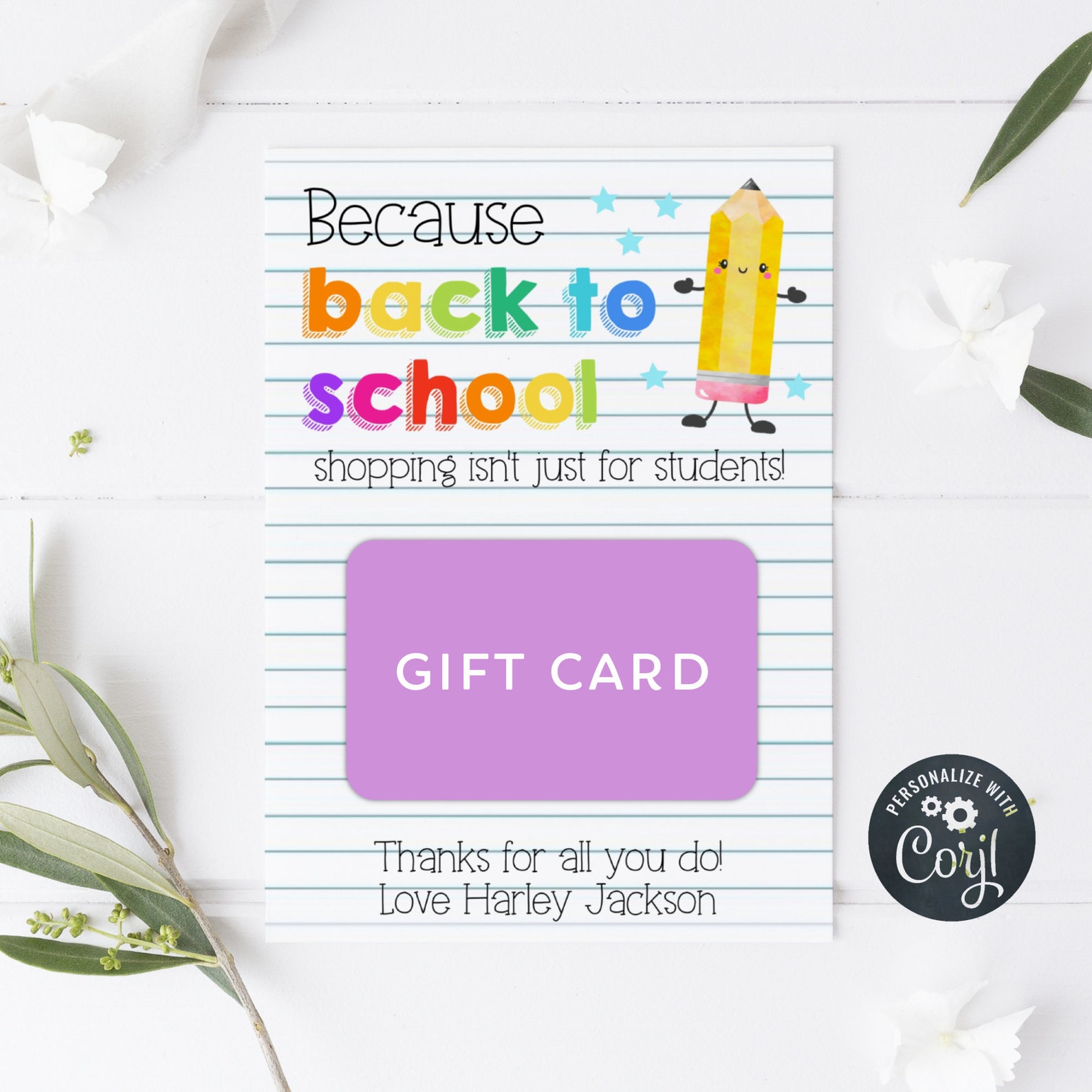 Back to School Gift Card Holder Template, Printable First Day of School ...