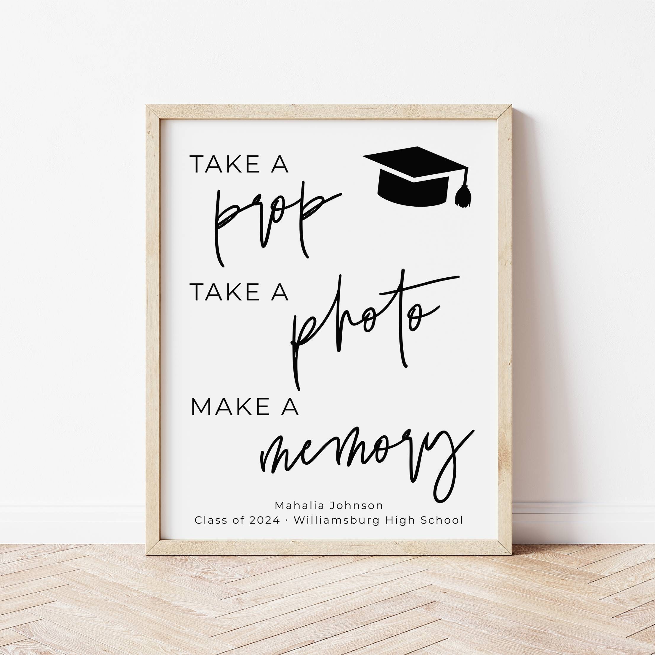 Graduation Photo Booth Sign Template, Printable Photo Prop Memory Sign ...