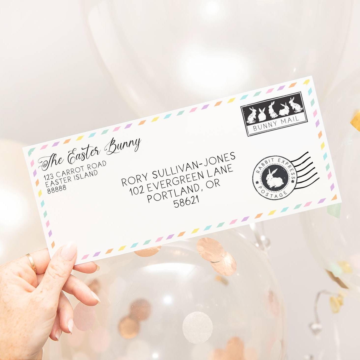 Editable Letter From the Easter Bunny Envelope Template, Printable ...