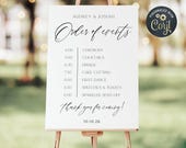 Minimalist Wedding Order Of Events Sign Template, Printable Classic Wedding Timeline Sign, Editable Order Of The Day, Digital Download, #MW1