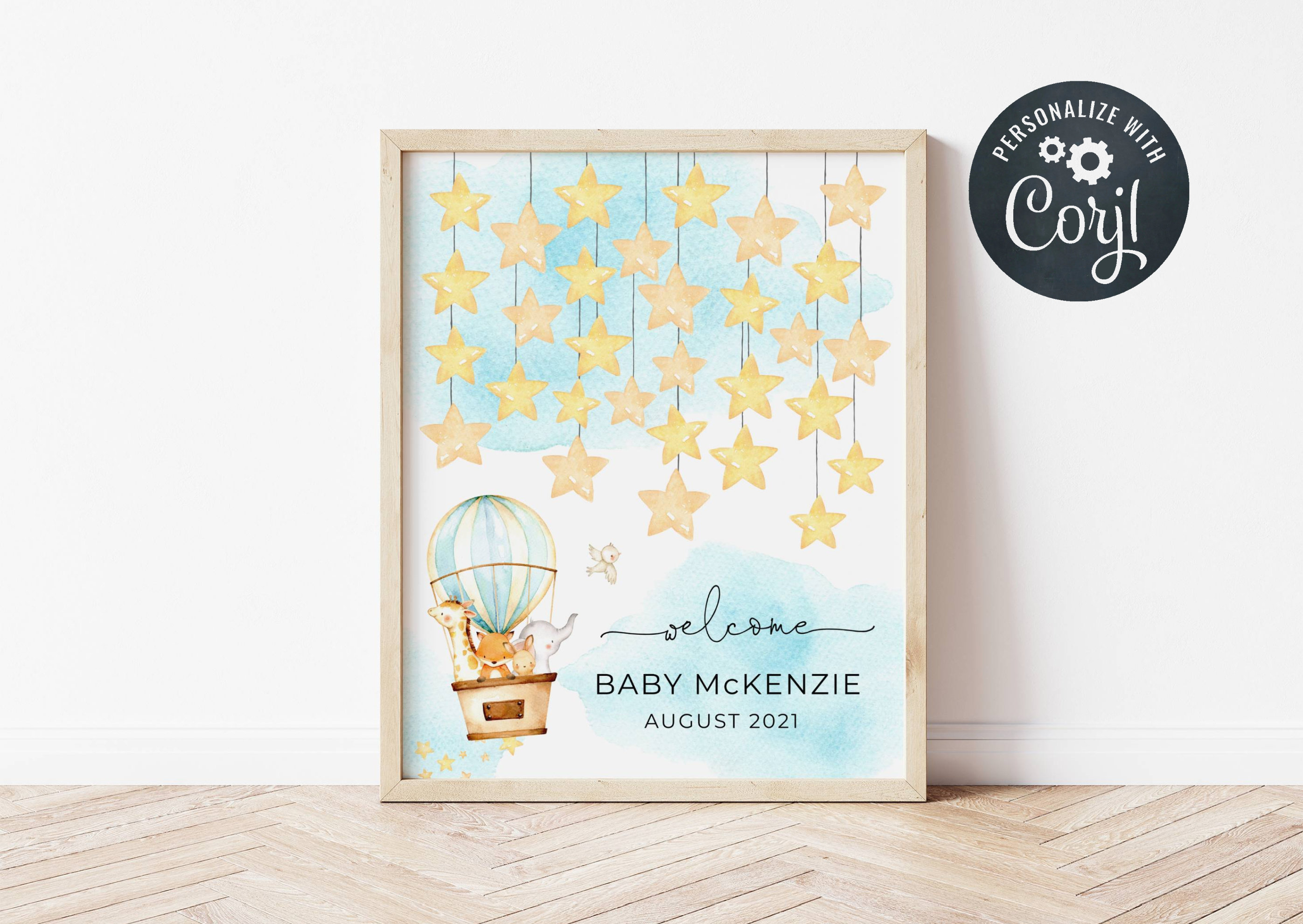 Baby Shower Guestbook Sign Template Printable Signature Guest | Etsy