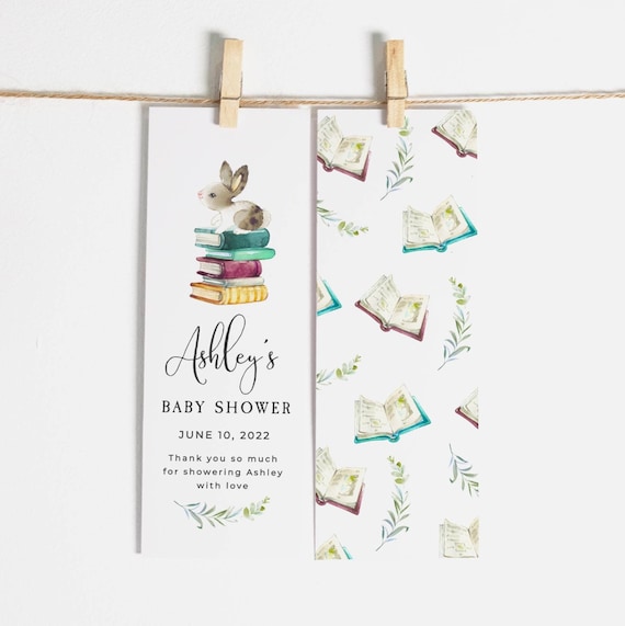 Storybook Baby Shower Bookmark Template Printable Book Themed