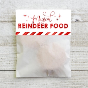 Printable Magical Reindeer Food Treat Bag Toppers, Christmas Eve Activity Topper, School Classroom Holiday Gift Tag, Instant Download