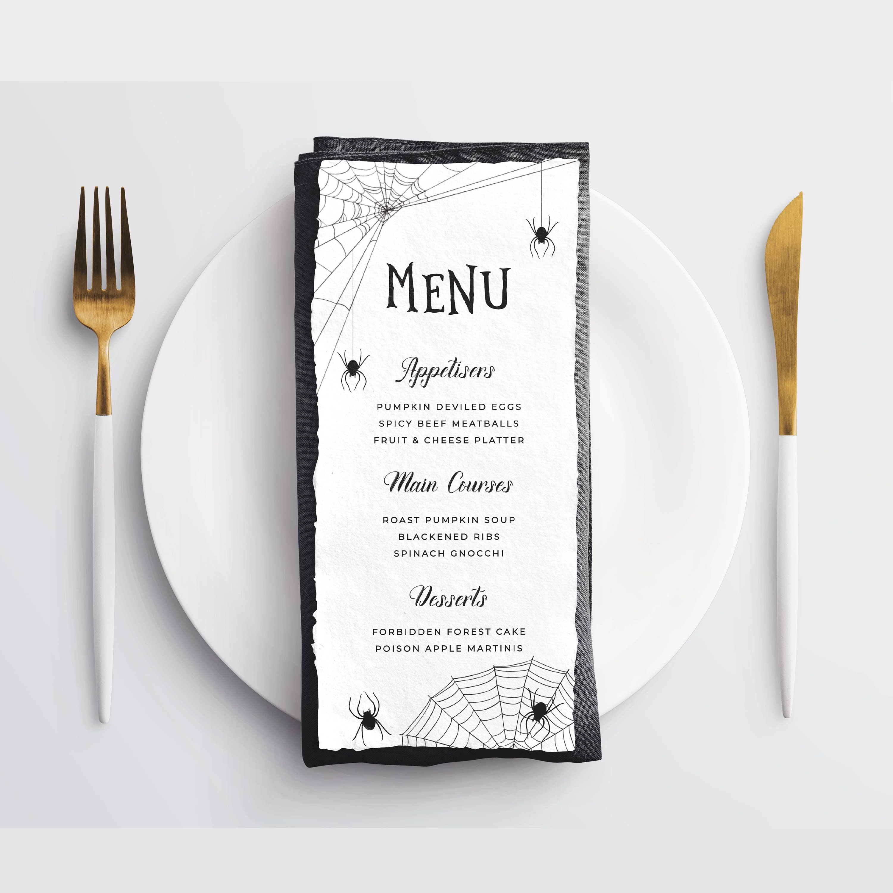 Halloween Spiderweb Menu Template Printable Halloween Dinner - Etsy Canada