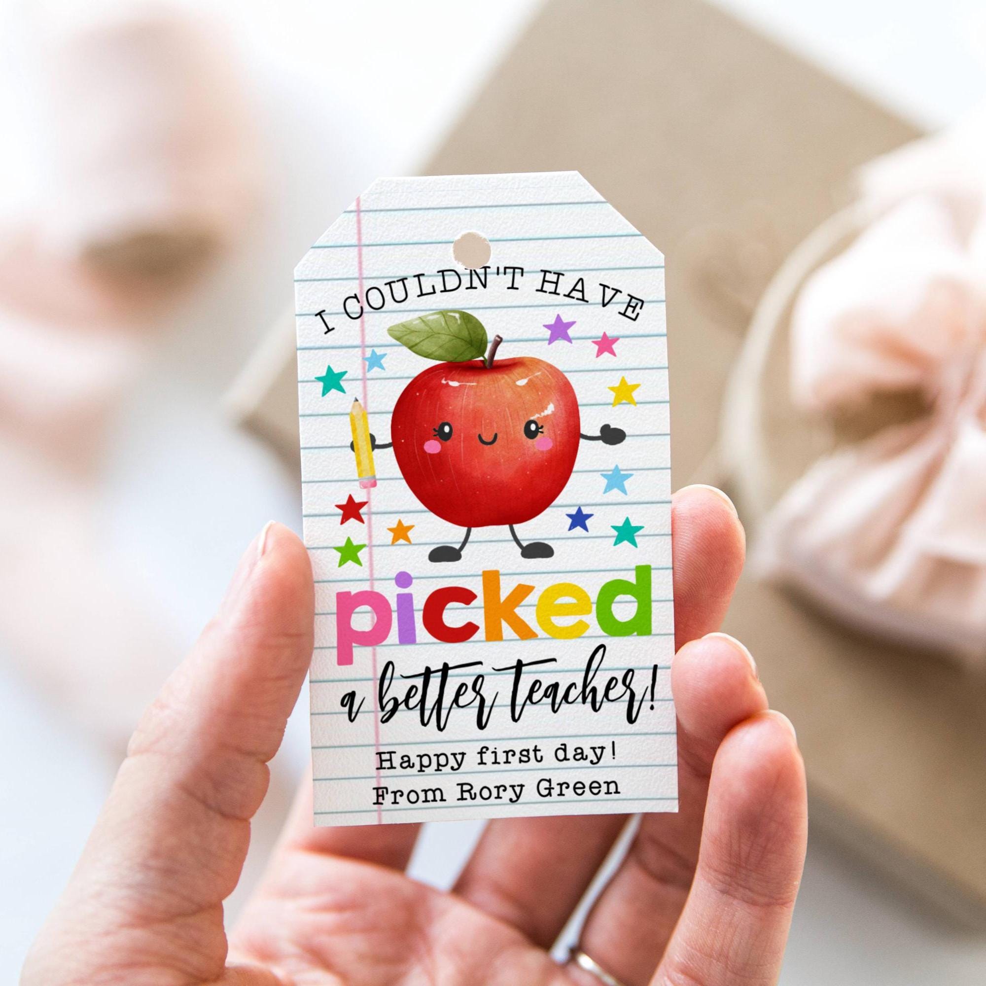 Back to School Apple Gift Tag Template, Printable Couldn't Have Picked ...