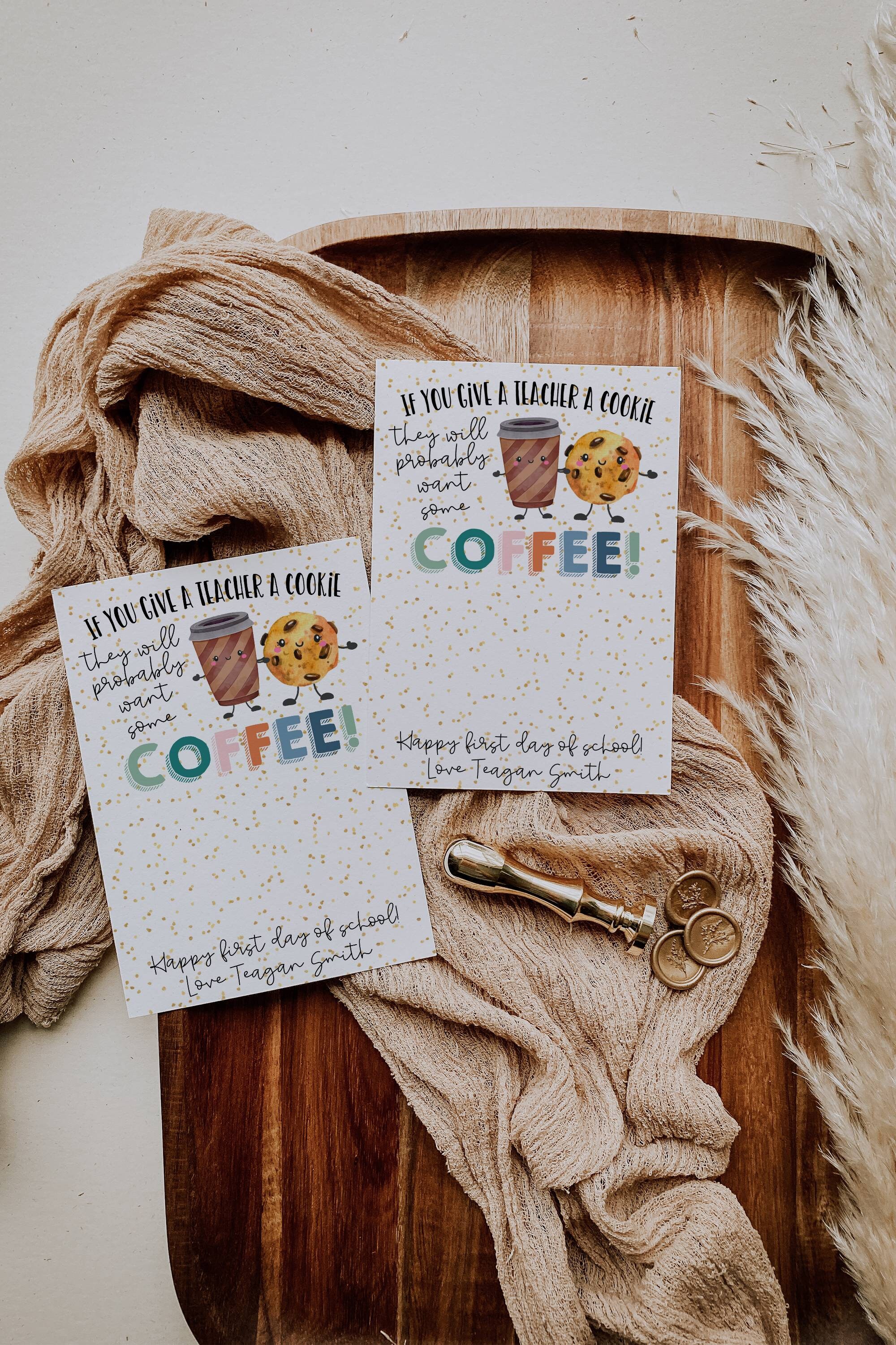 Back to School Coffee Teacher Gift Card Holder Template, Printable ...
