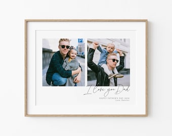 Regalo fotográfico para el Día del Padre, póster fotográfico imprimible para el Día del Padre, regalo editable de los hijos, regalo fotográfico para papá, descarga digital.