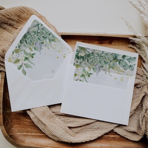 Groen envelop voeringsjabloon, afdrukbare botanische eucalyptus voeringen, moderne Boho eenvoudige douche envelop voeringen, instant download, #GW