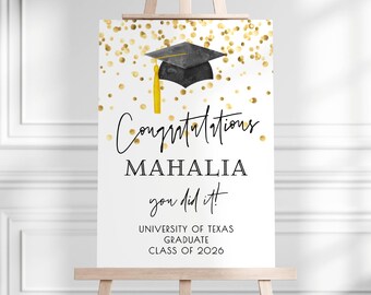 Graduation Welcome Sign Template, Printable Congratulations Graduate Welcome Board, Editable Grad Party Welcome Poster, Digital Download #GC