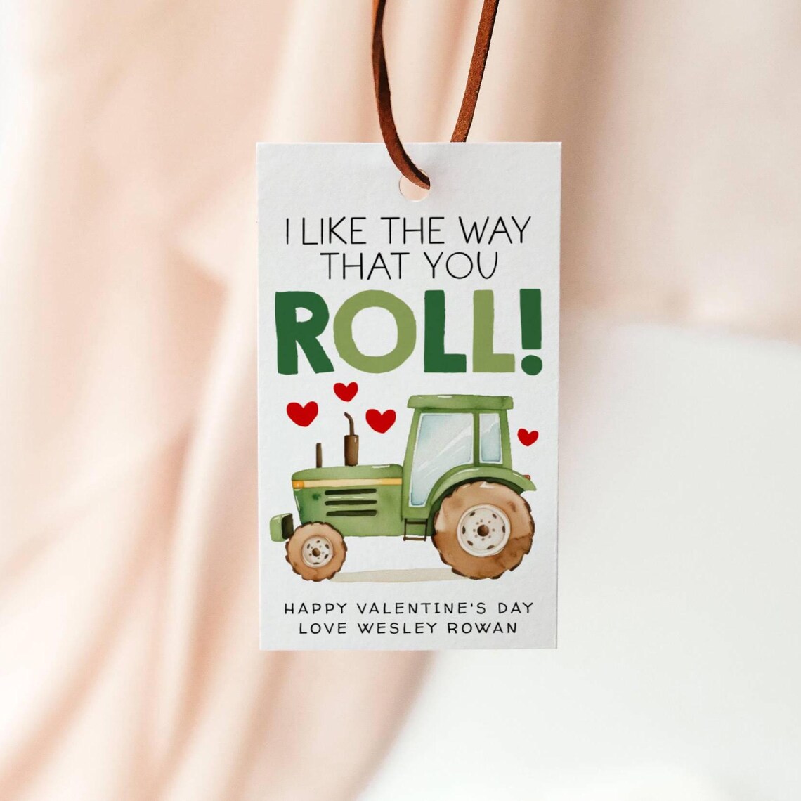 Tractor Valentine's Day Gift Tag Template, Printable I Like the Way You ...