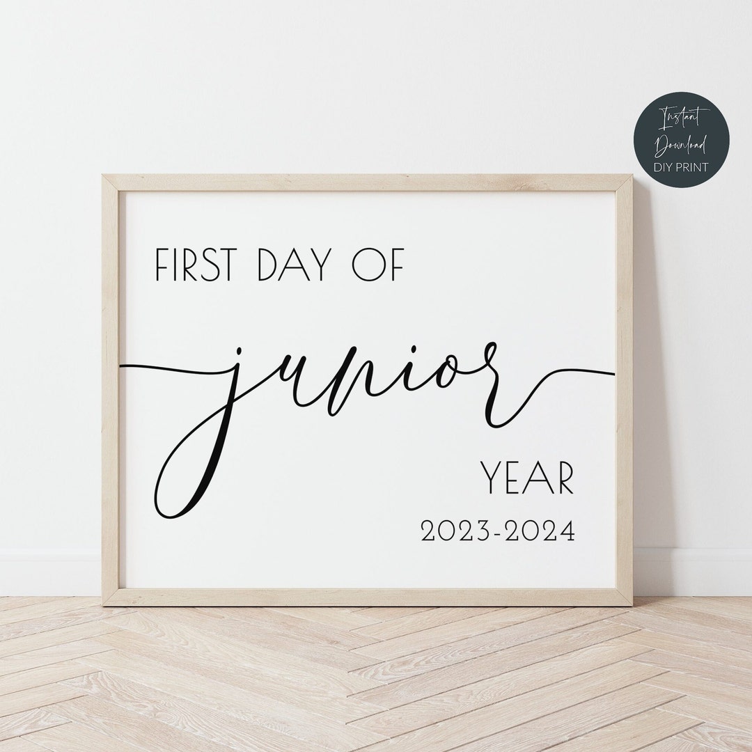 First Day of Junior Year Sign 2023-2024, Printable 11th Grade Sign ...