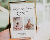 When We Were Age Photo Table Number Template, Printable Minimalist Wedding Table Decor, Editable Childhood Photo Sign, Digital Download #MW1