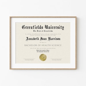 Editable College Diploma Template, Printable University Degree Graduation Certificate, Fake College Diploma, Instant Download
