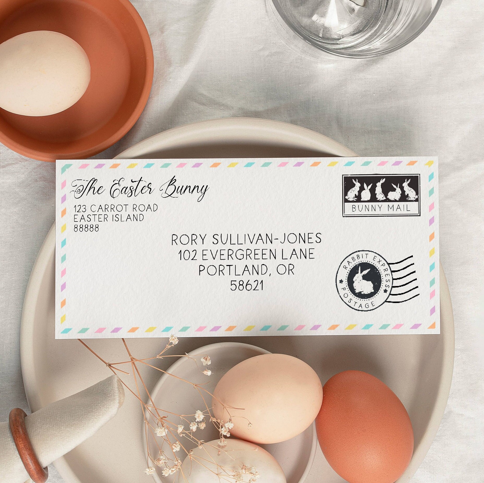 Editable Letter From the Easter Bunny Envelope Template, Printable ...