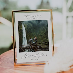 Destination Photo Wedding Table Number Template, Printable Minimalist Travel Photos Table Decor, Editable Numbers, Instant Download #MW1