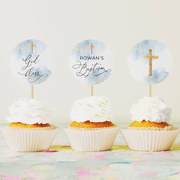Baptism Cupcake Toppers - Etsy