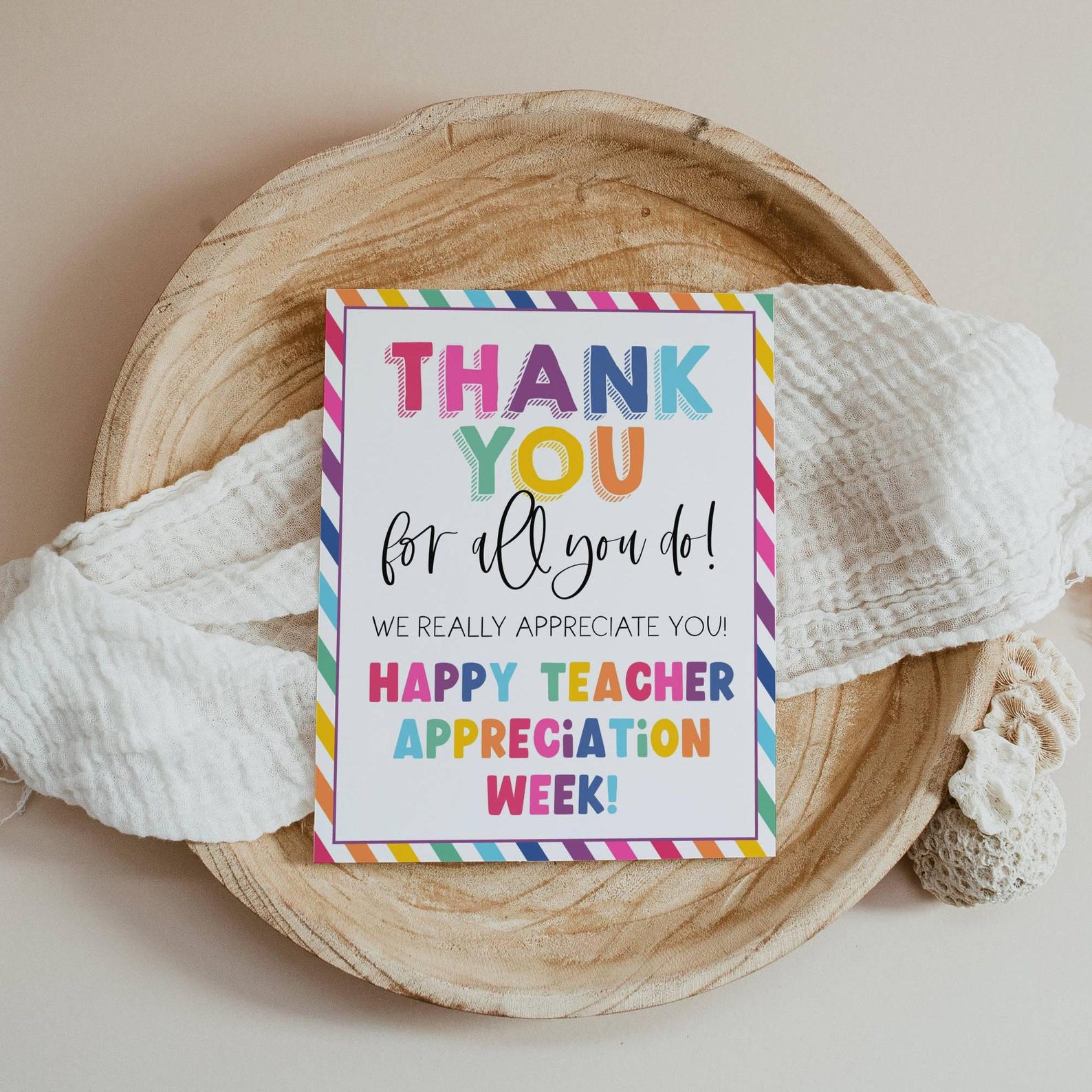 You Do Sign Teacher Appreciation Week Sign Template, Printable Rainbow Thank You ...