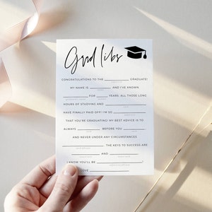 Grad Libs Graduation Game, Printable Graduate Advice Mad Libs Activity ...