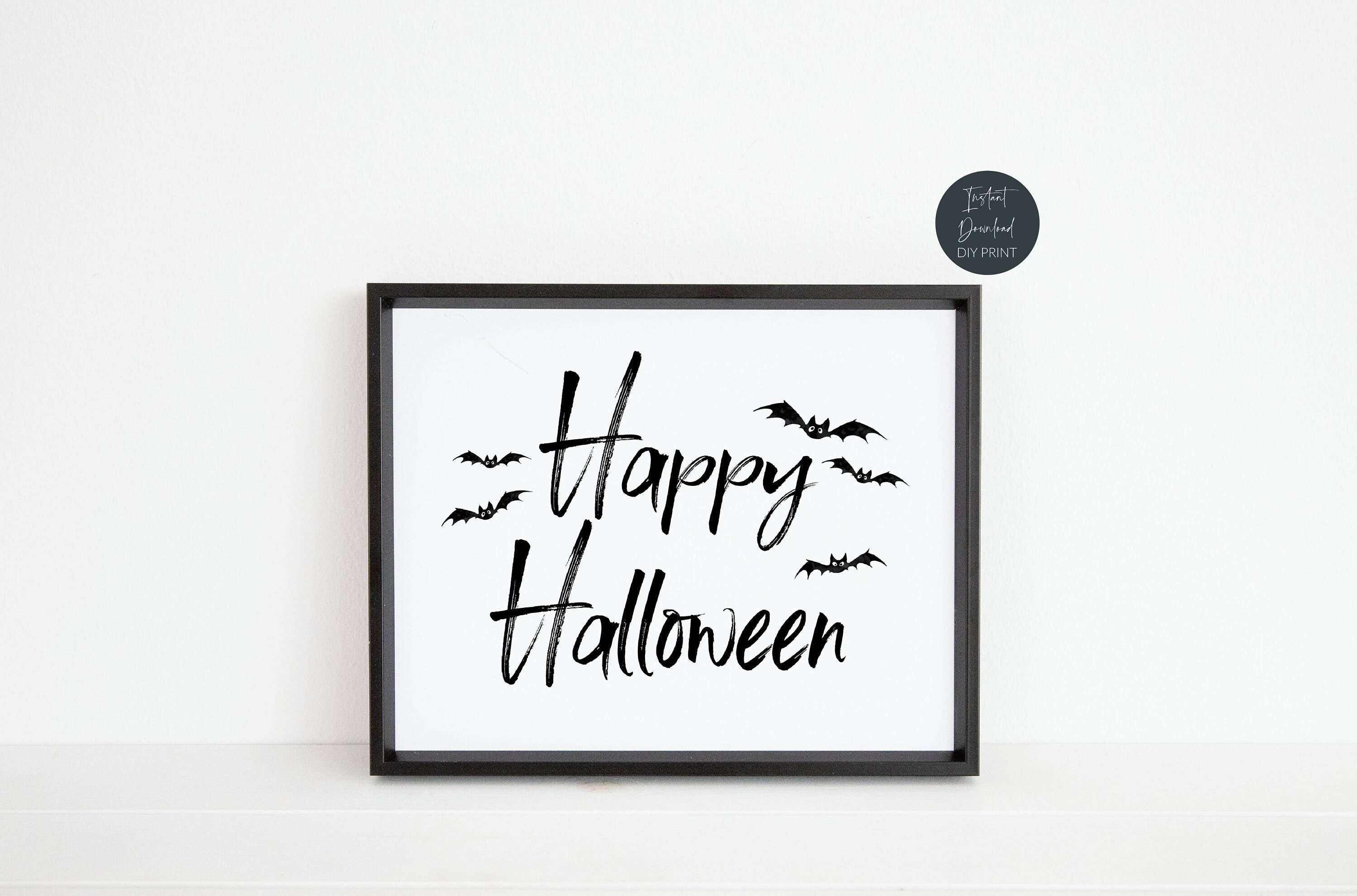 Halloween Printable Wall Art, Spooky Halloween Decor, Watercolor