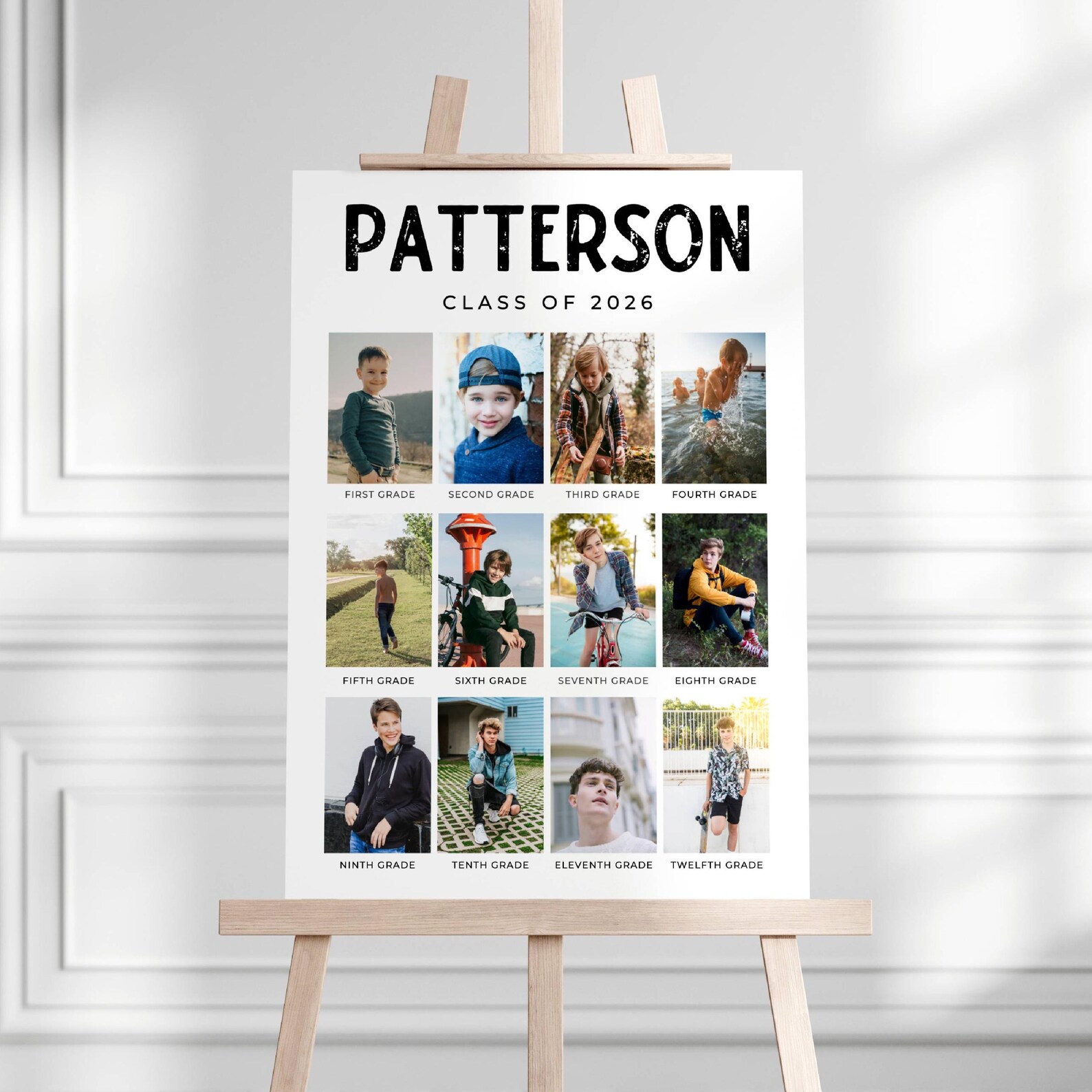 Guy Graduation Through the Years Poster Template, Printable Graduate ...
