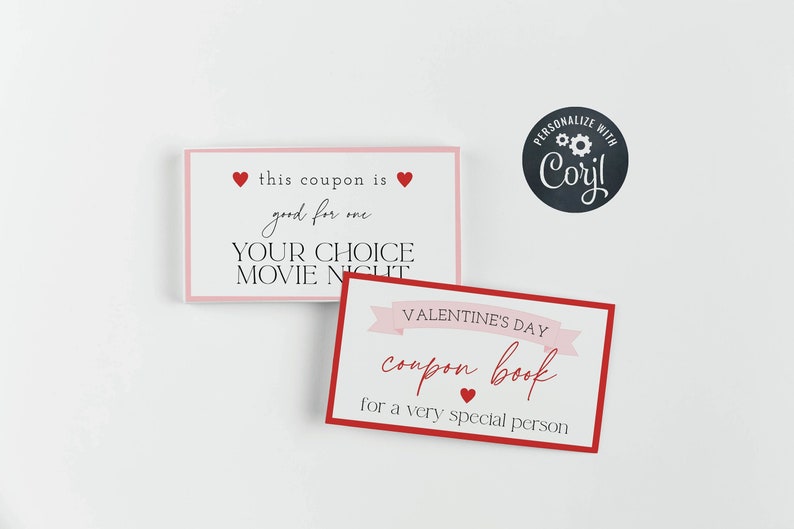 Editable Valentine's Day Coupon Template Printable Love Etsy